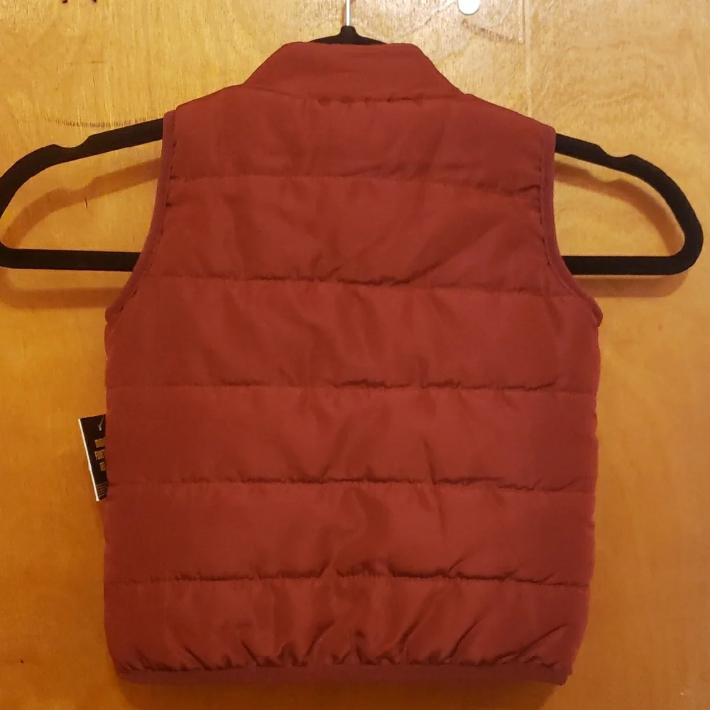 NWT CAT Burgandy Puffer Vest